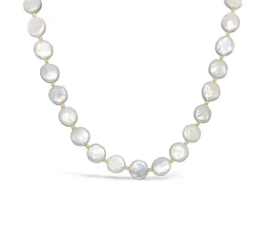 18k Gold Coin Pearl Necklace