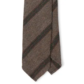 Rustic Wool Thin Sandwich Stripe Hand-rolled Tie