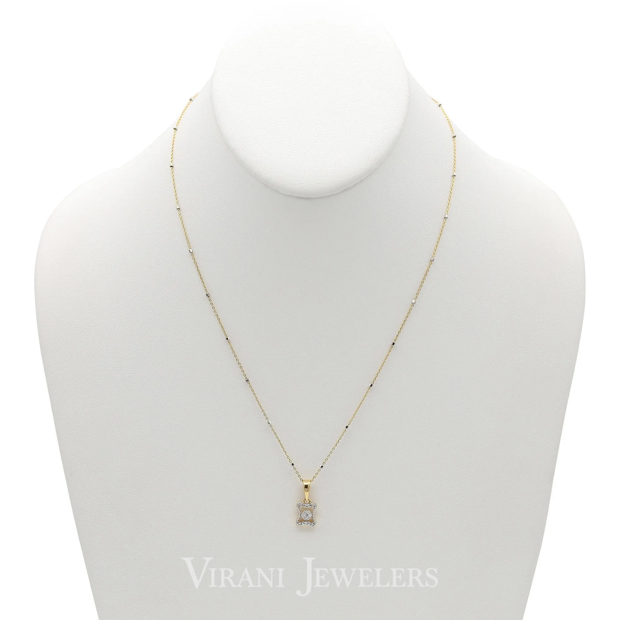 0.29 Diamond Knot Pendant Necklace & Earrings Set in 18K Yellow Gold