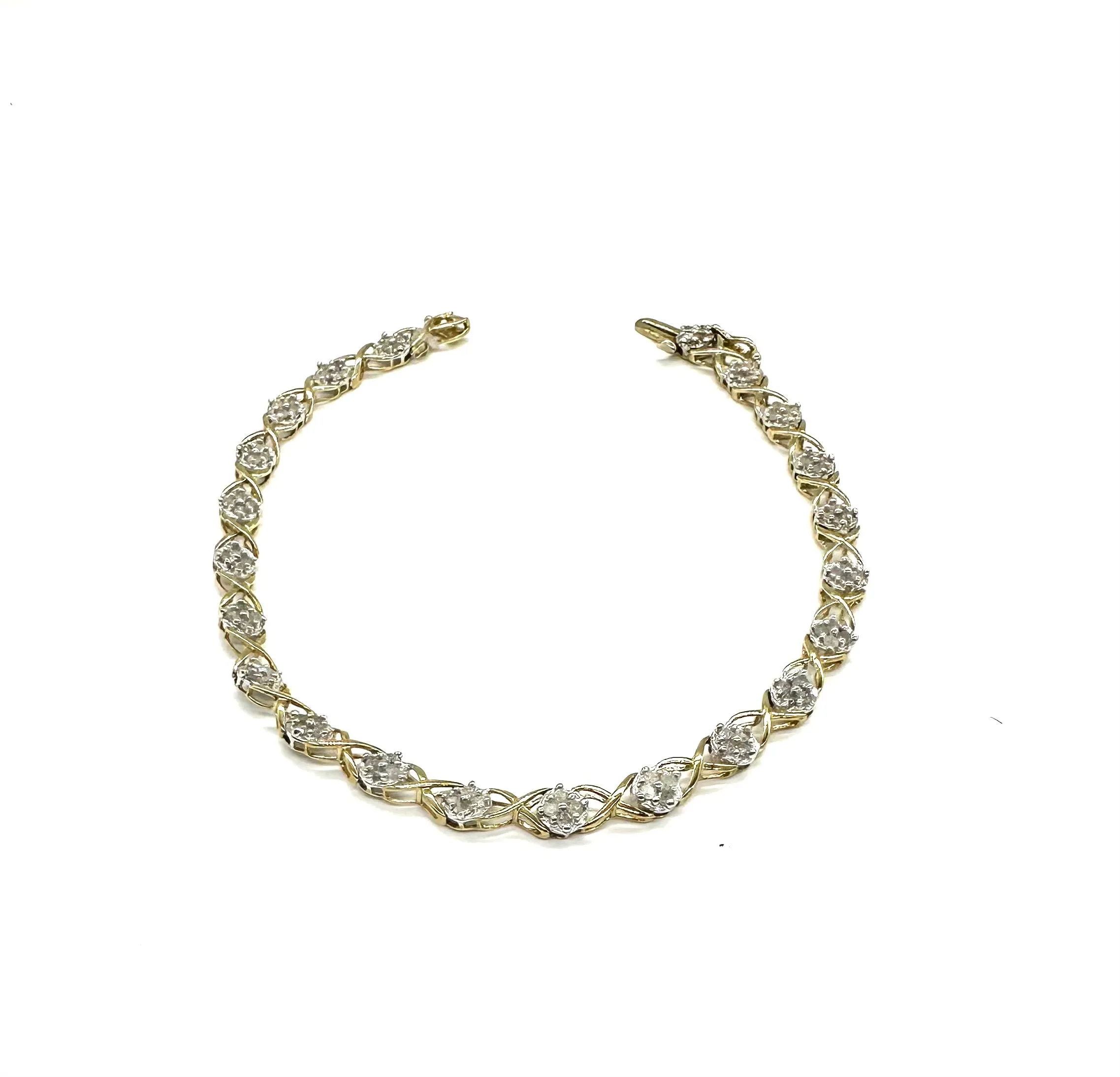 1 Ctw Cluster X-Link Diamond Bracelet