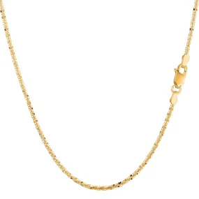 10k Yellow Gold Sparkle Chain Bracelet, 1.5mm, 10"