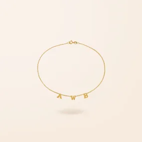 14K Gold Initial Anklet