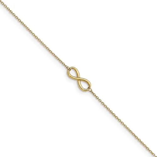 14K Polished Infinity Anklet