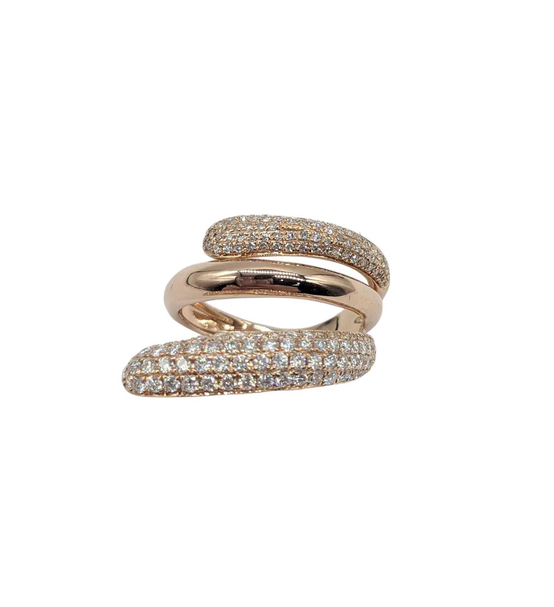 1.5 Carat Diamond Rose Gold Swirl Ring