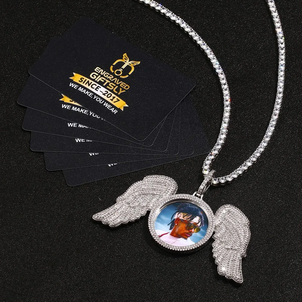 18k Gold Plated Angel Wing Necklace-Necklace With Picture Inside-Amazing Gifts For 11 Year Old Boys