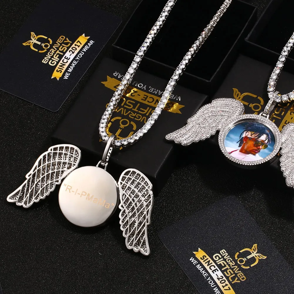 18k Gold Plated Angel Wing Necklace-Necklace With Picture Inside-Amazing Gifts For 11 Year Old Boys