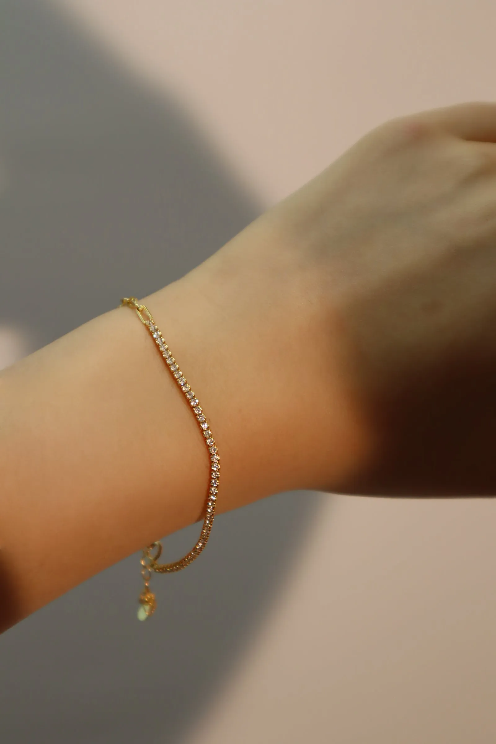 18K Gold Vermeil Diamond Chain Bracelet