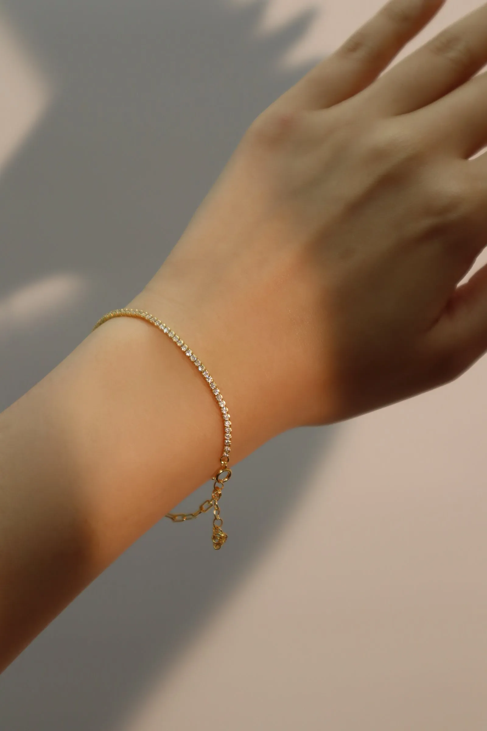 18K Gold Vermeil Diamond Chain Bracelet