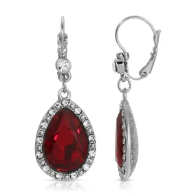 1928 Jewelry Crystal Teardrop Siam Red Crystal Drop Earrings