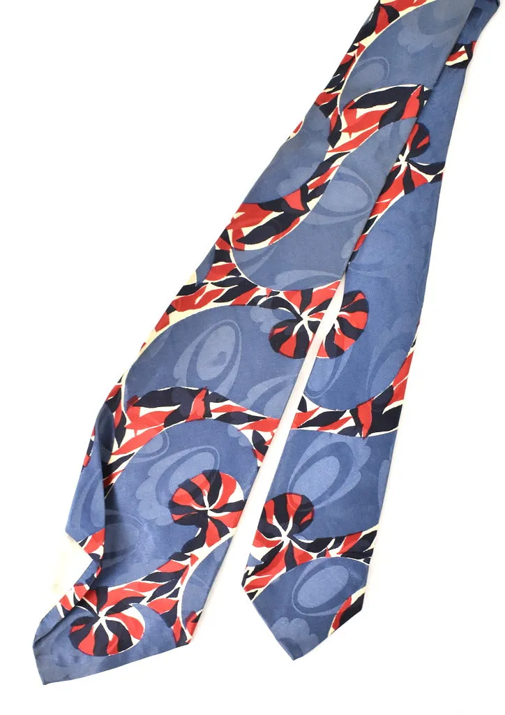 1940s Abstract Swirls Vintage Tie