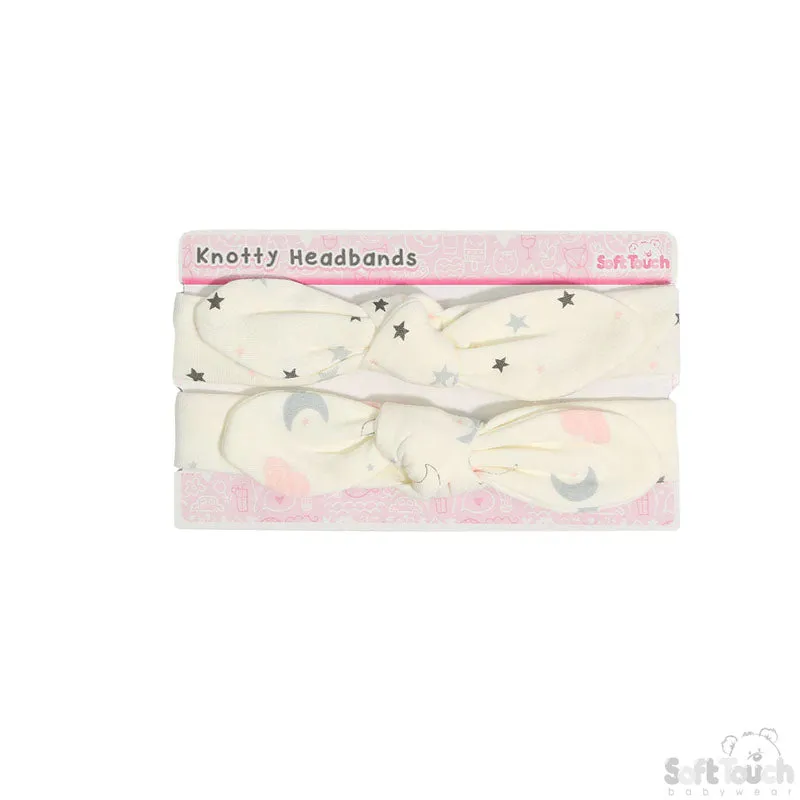 2 Pack Knotty' Girls Headband Moons & Stars -4CC103-HB