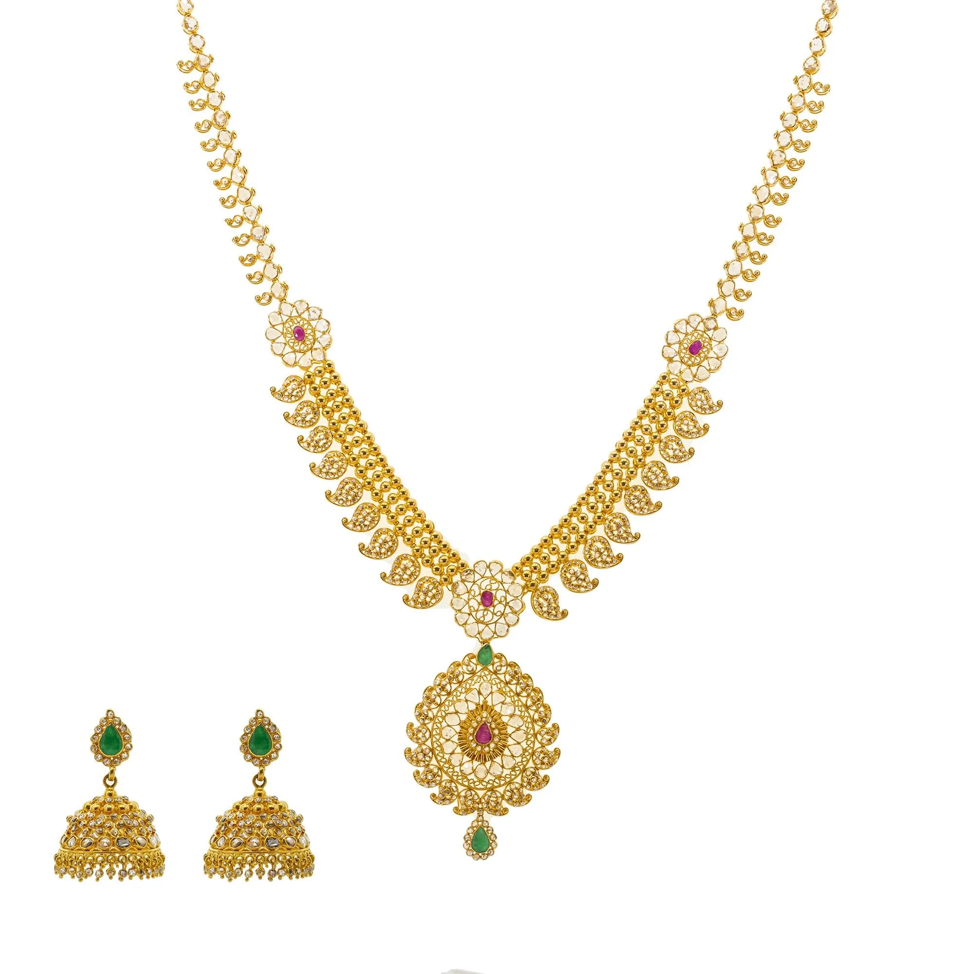 22K Gold & Uncut Diamond Anika Laxmi Set