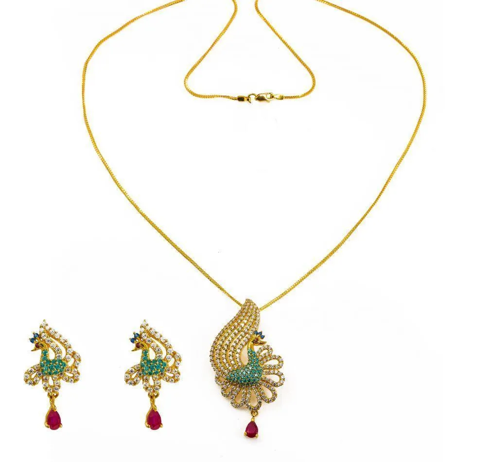 22K Gold Necklace and Earrings Set