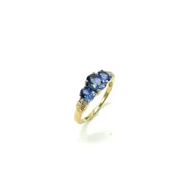 3 In-Line Tanzanite Ring