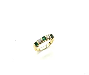 5 In-Line Emerald & Diamond Band