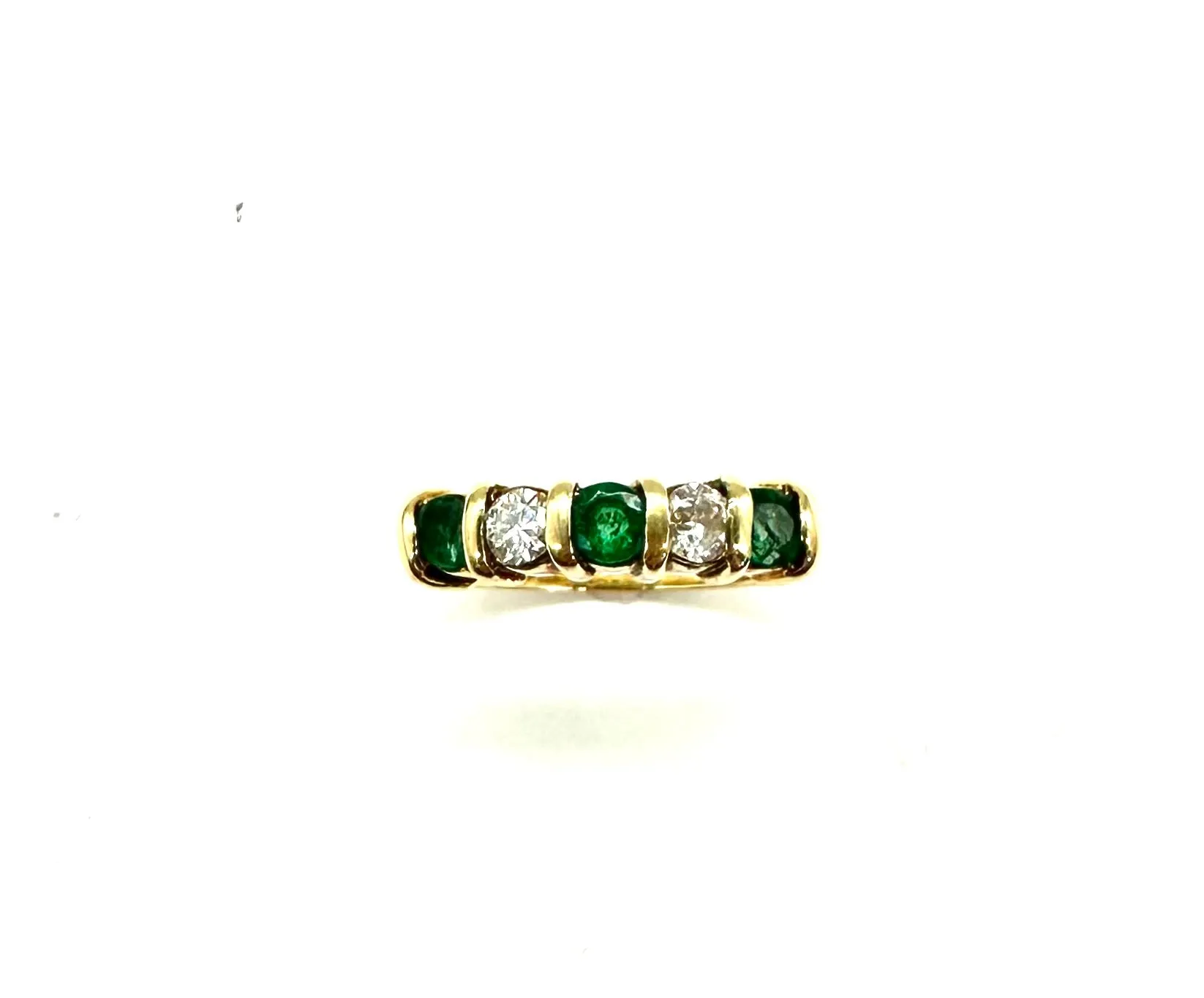 5 In-Line Emerald & Diamond Band