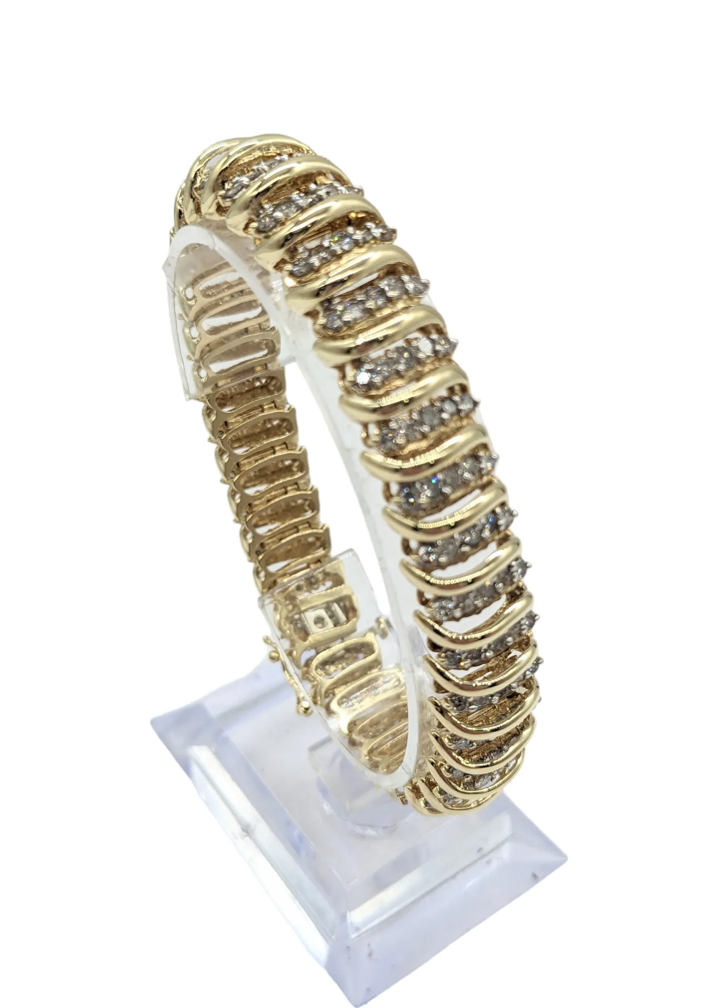 7 Carat Diamond Multi Row S Link Bracelet