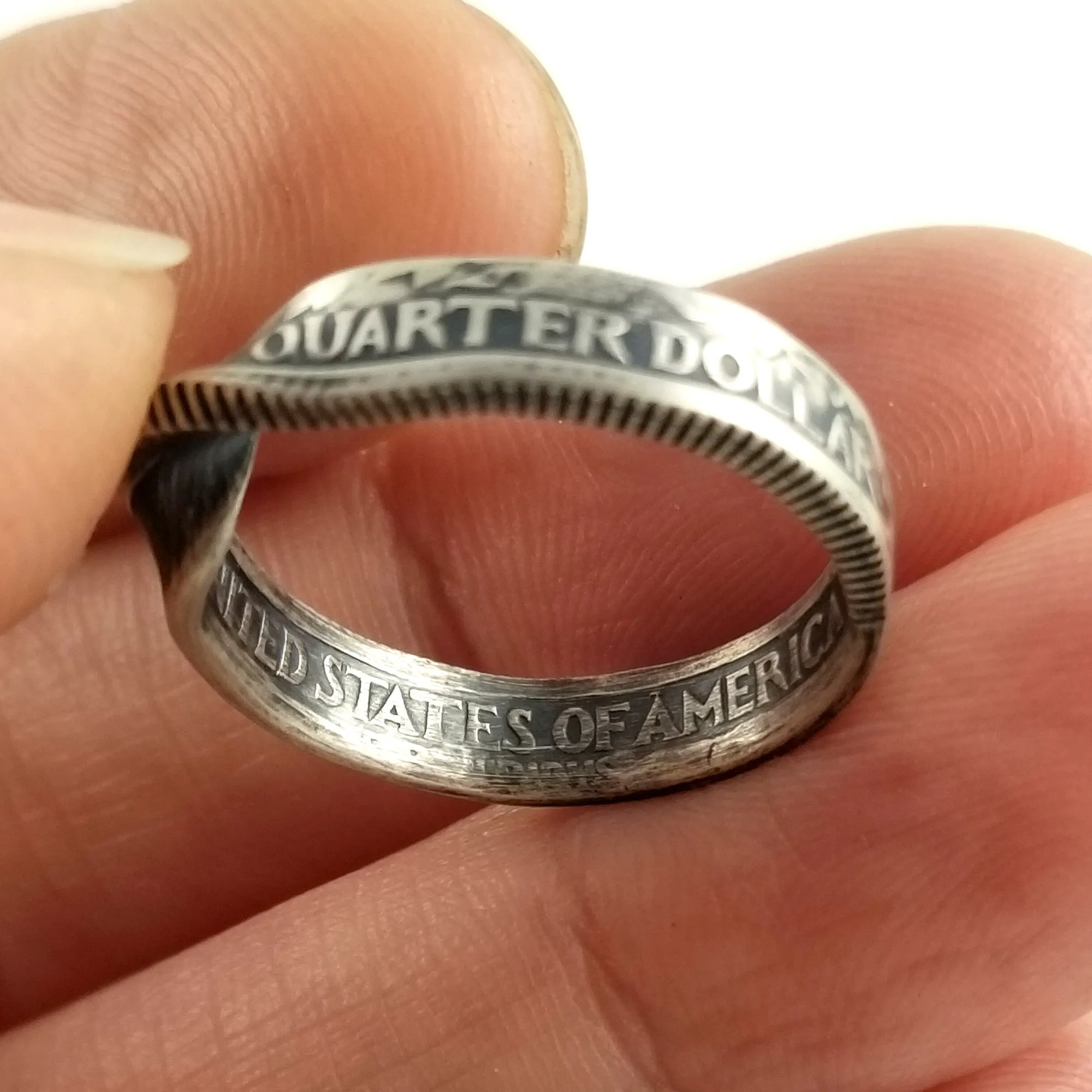 90% Silver 1992-1998 Washington Quarter Twisted Coin Ring