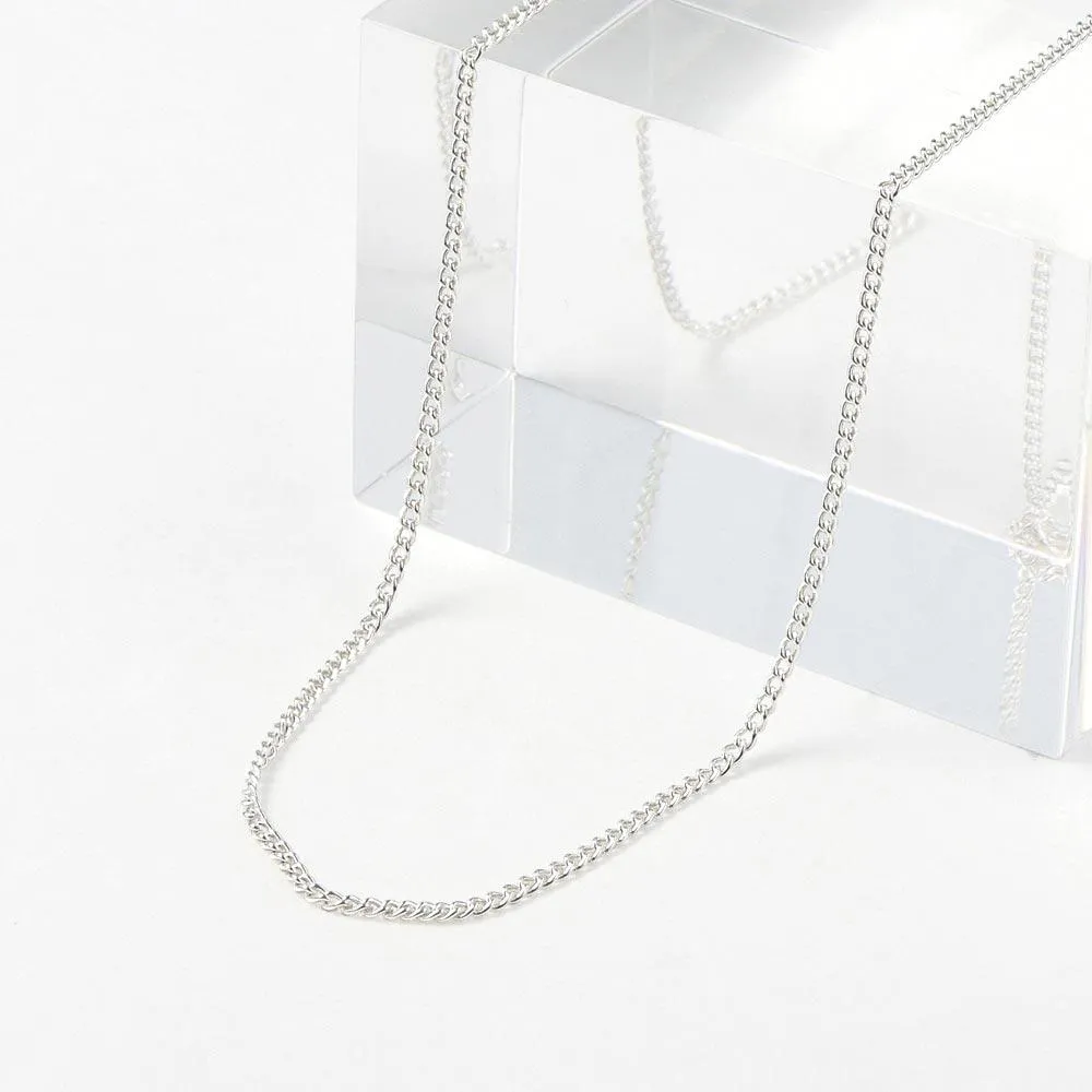 925 Silver Curb Chain  Necklace