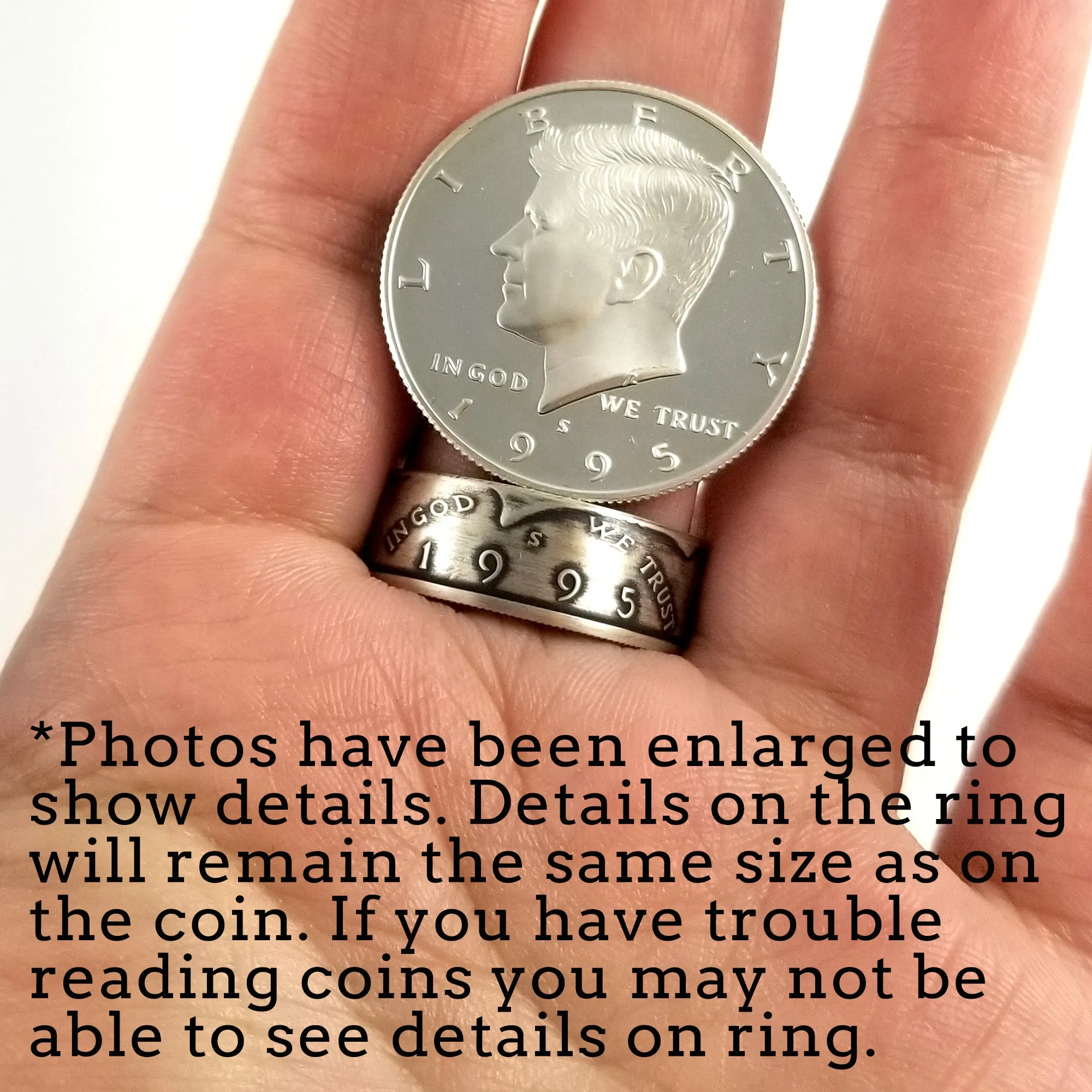 99% Fine Silver 2019 Kennedy Half Dollar Ring