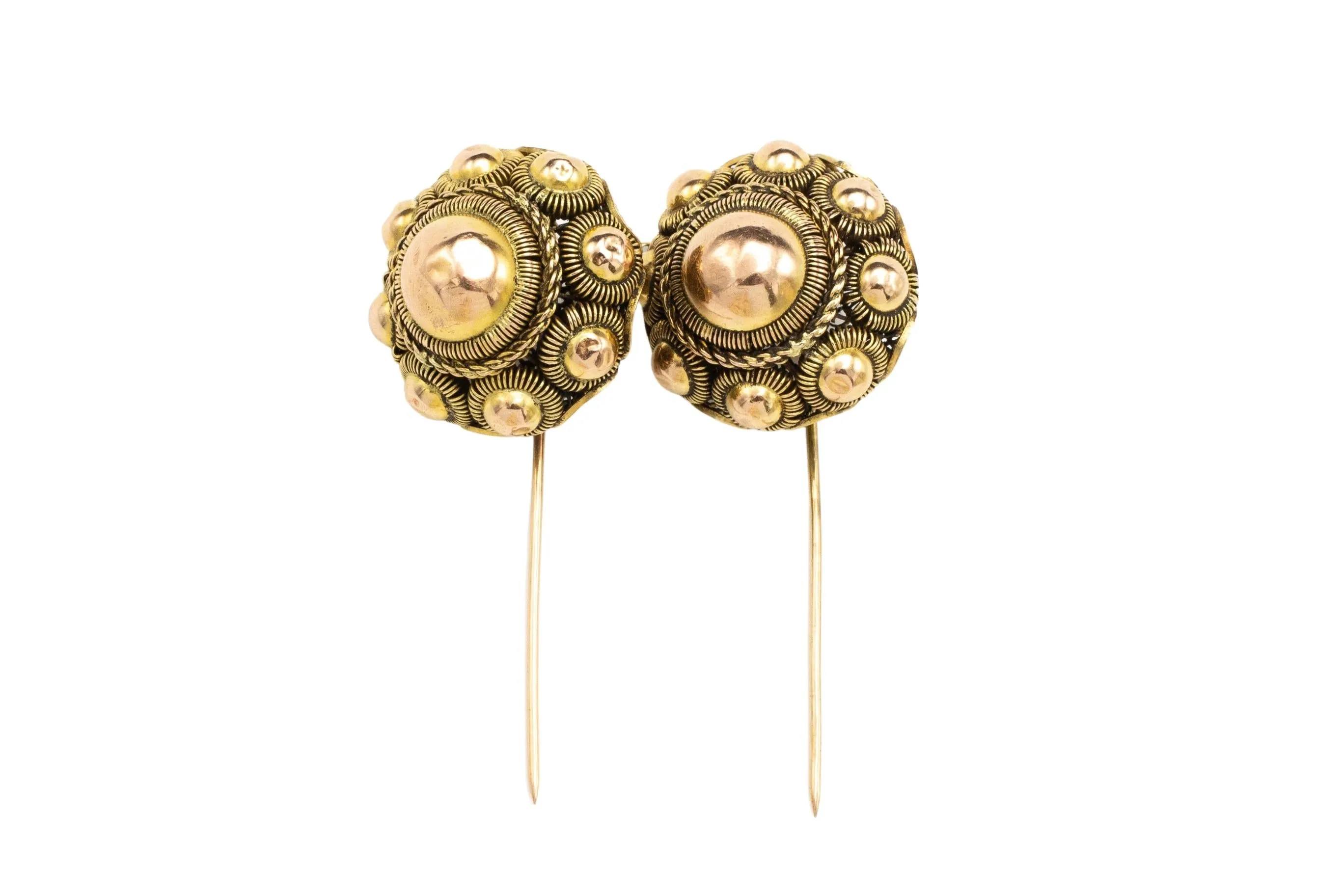 A large pair of antique Dutch gold buttons