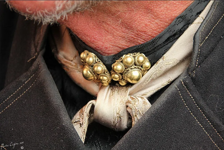 A large pair of antique Dutch gold buttons