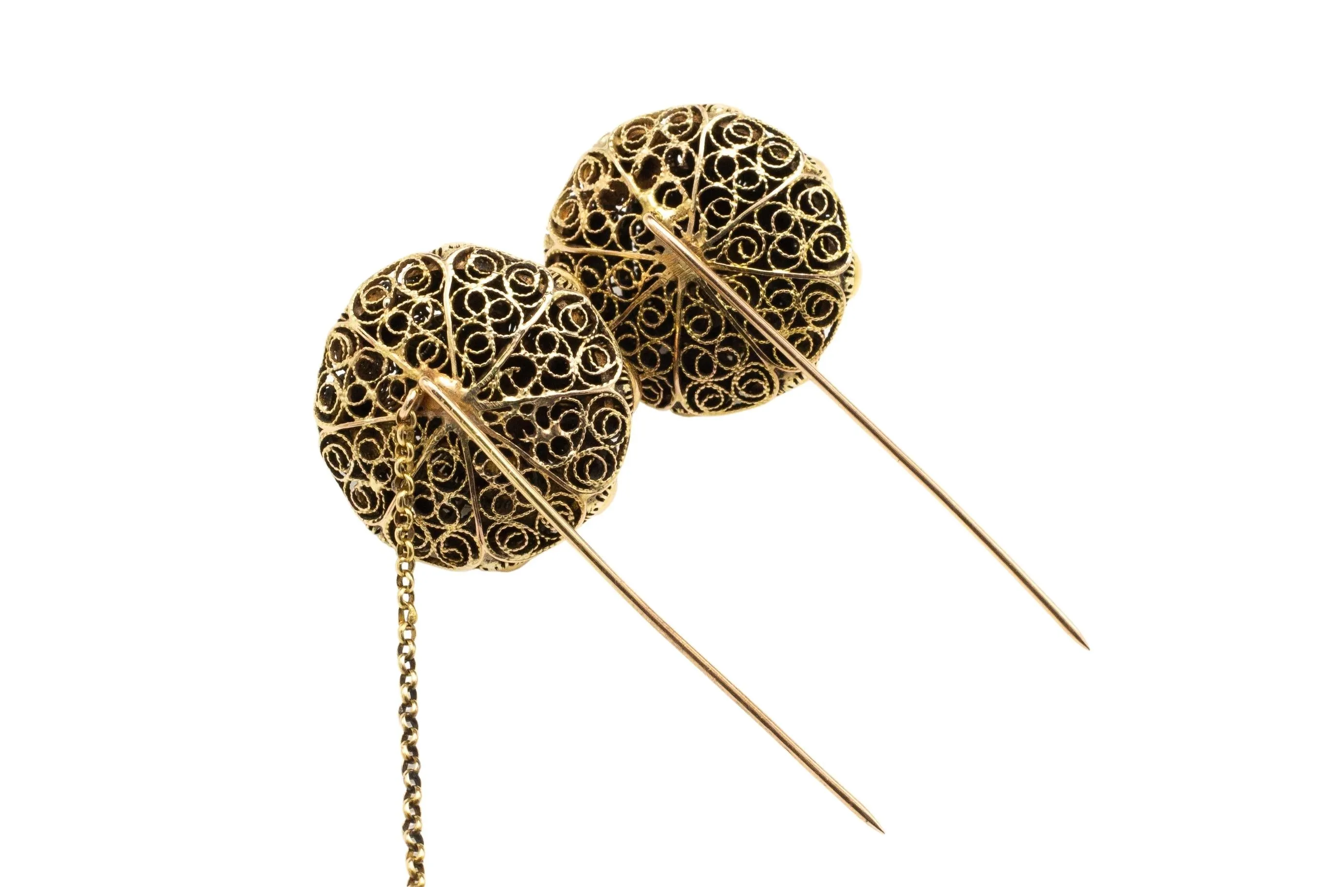 A large pair of antique Dutch gold buttons