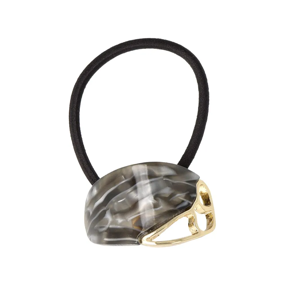 Acetate Marble Oval Ponytail Holder