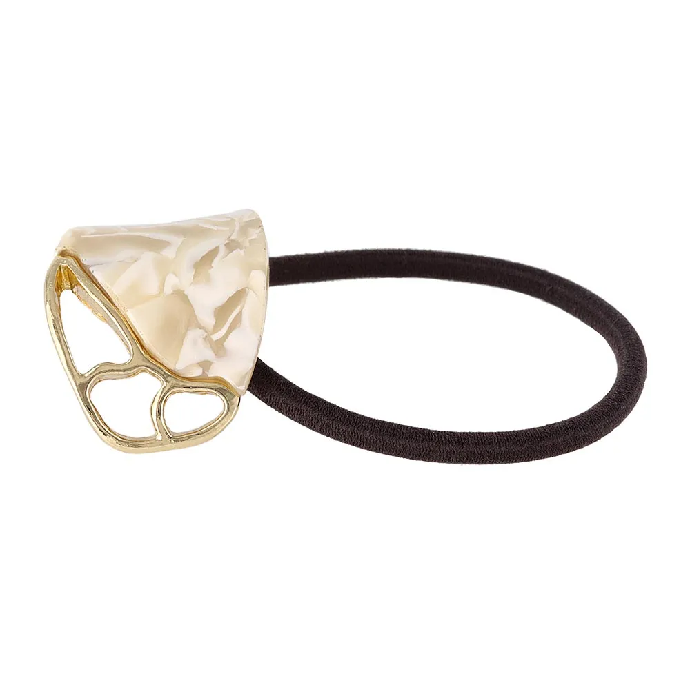 Acetate Marble Oval Ponytail Holder