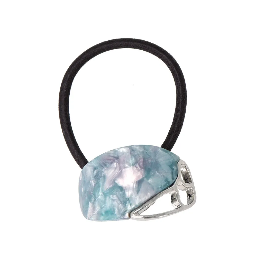 Acetate Marble Oval Ponytail Holder