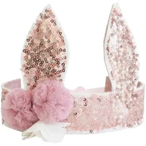 Alimrose Sequin Bunny Crown - Rose