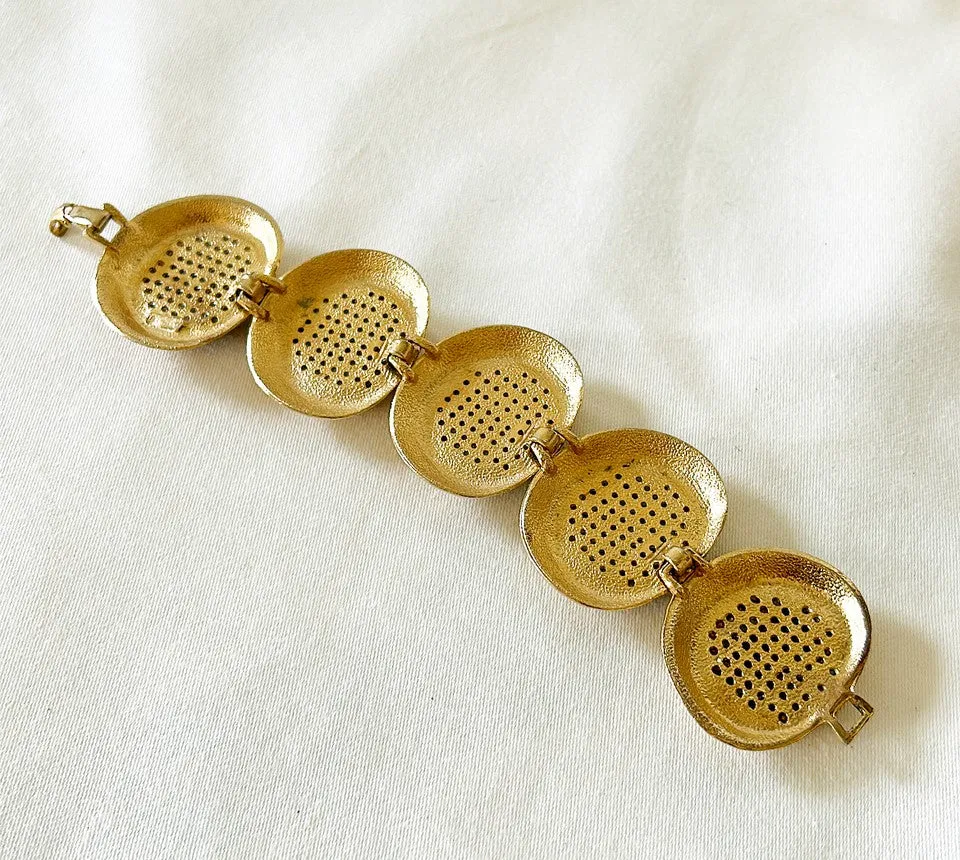 Amazing rare mid century thick & chunky statement bracelet.