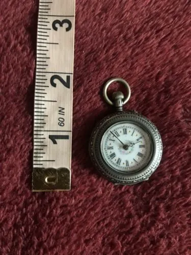 Antique Silver 800 Cylindite 10 Rubis Mechanical Pocket Watch