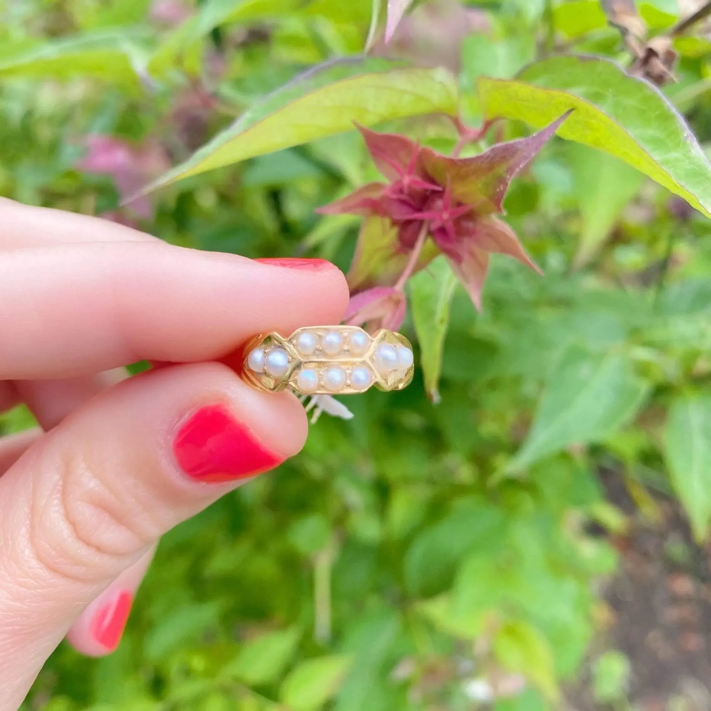 Antique Victorian 18ct Gold Pearl Ring