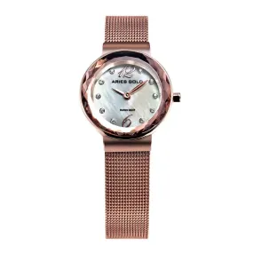 ARIES GOLD ENCHANT JEWEL L 135 RD-MOP MESH STRAP WOMEN'S WATCH