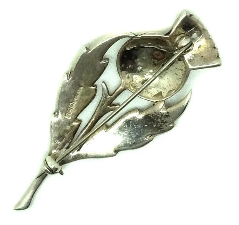 Art Deco Ciro Thistle Sterling Silver Brooch