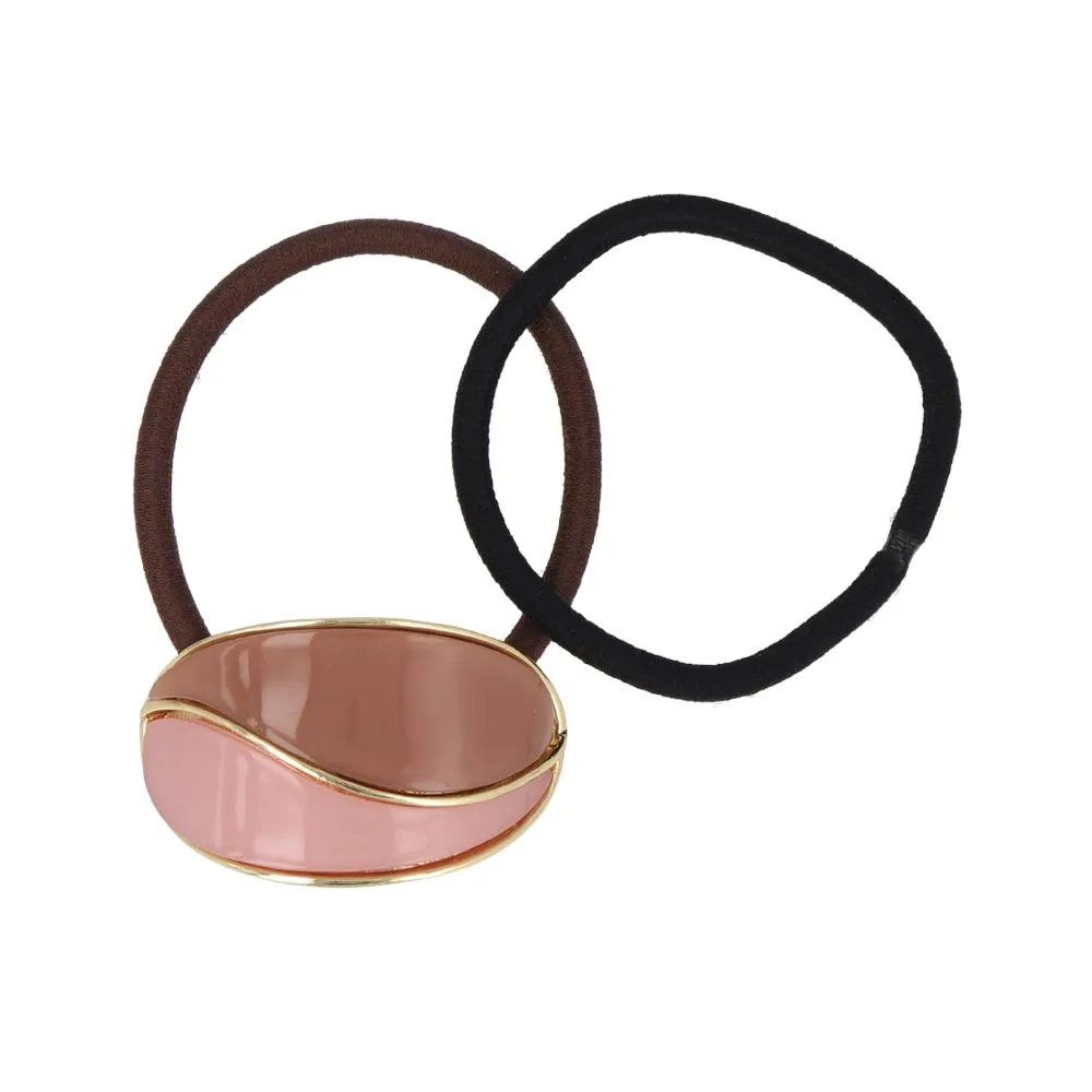 Bicolor Oval Ponytail Holder