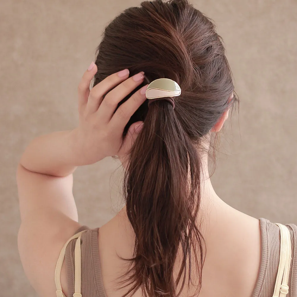 Bicolor Oval Ponytail Holder