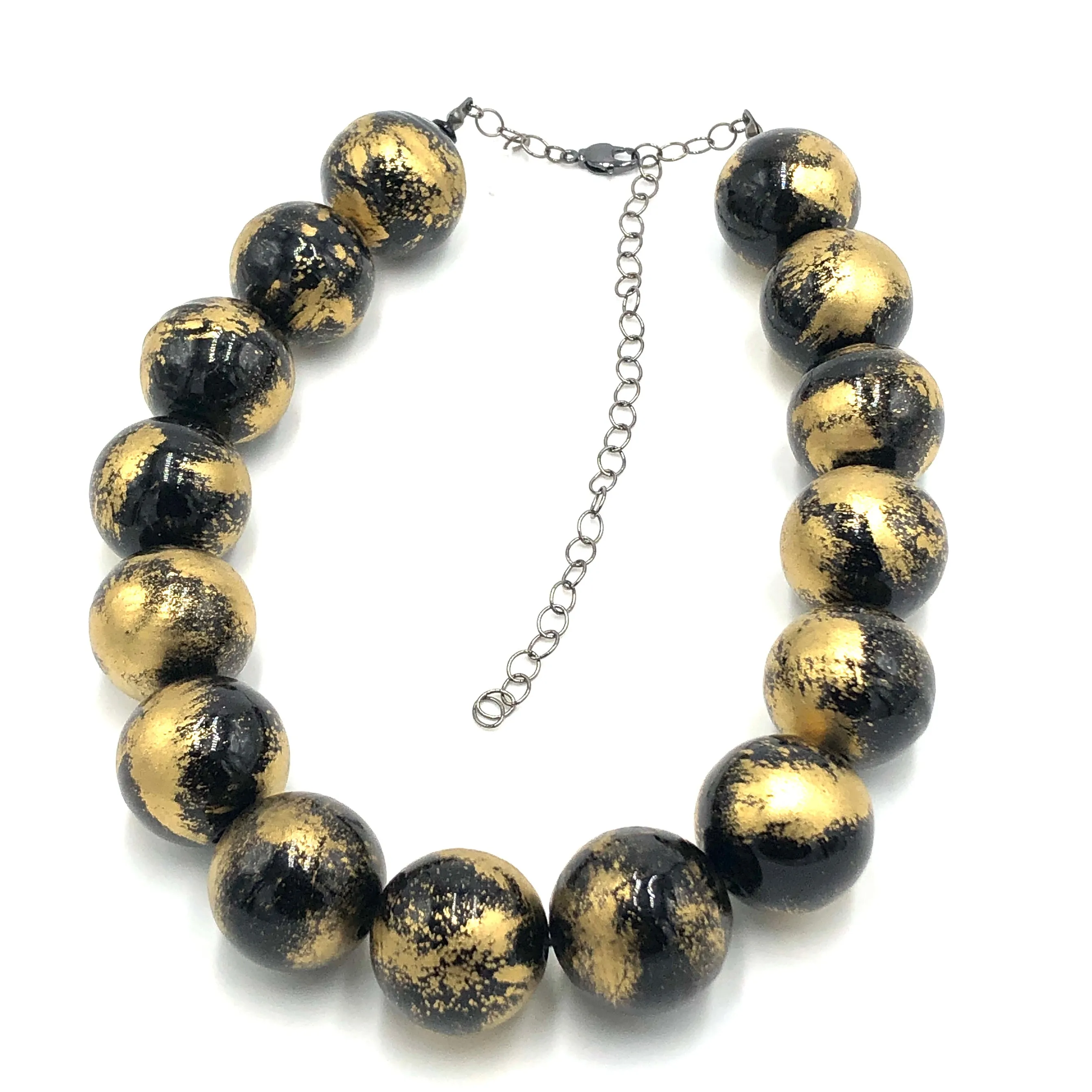 Black & Gold Painted Marco Necklace *