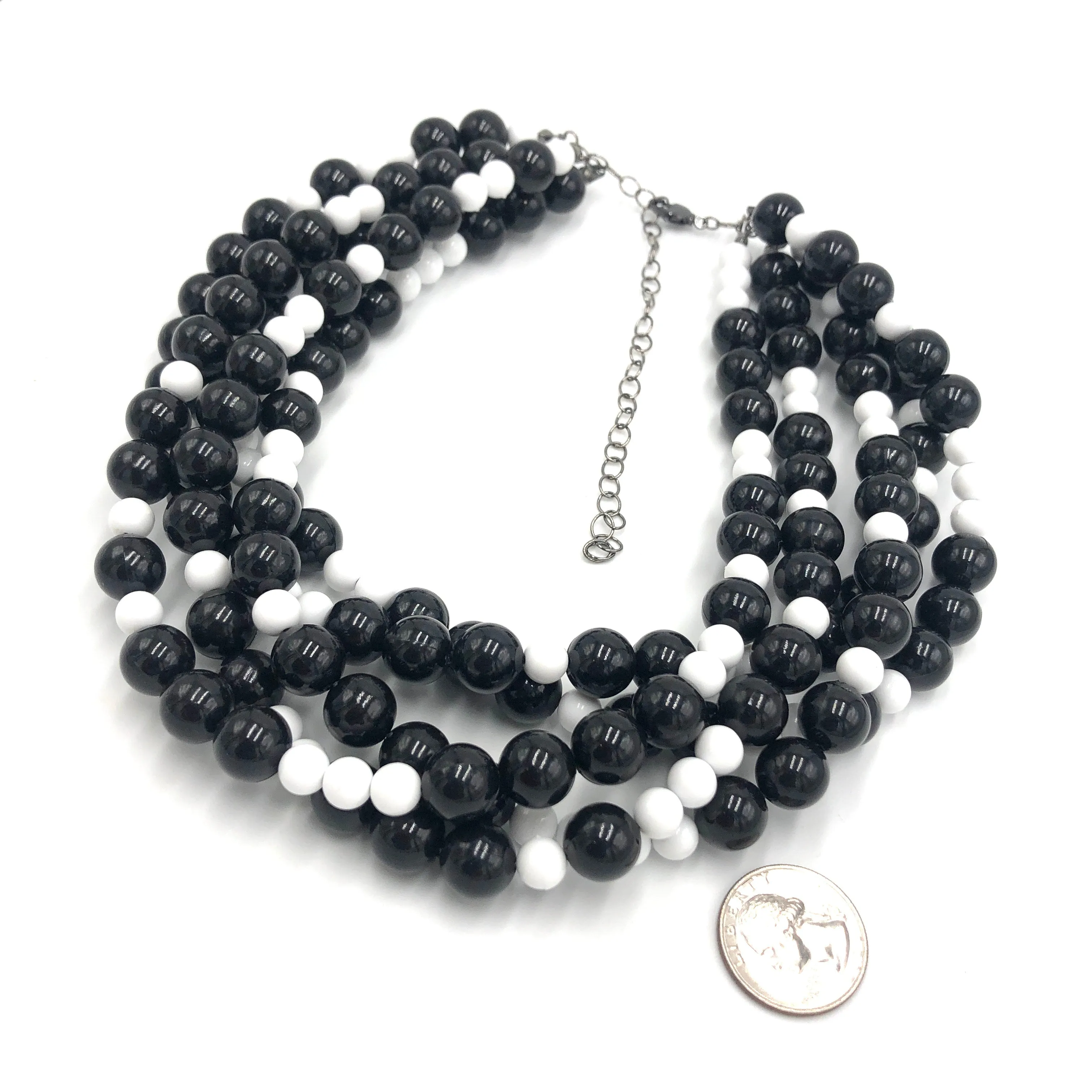 Black & White Checkerboard Sylvie Necklace