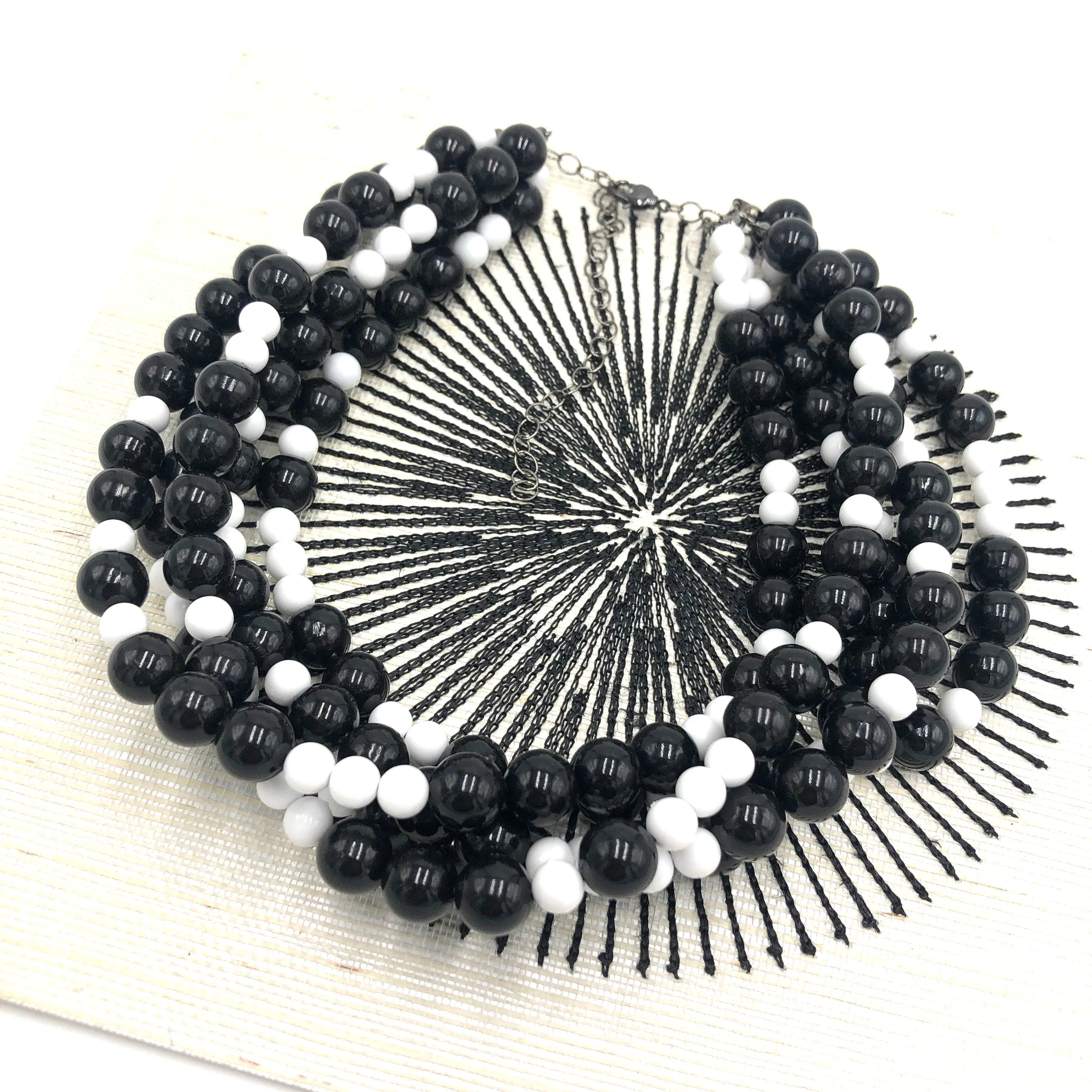 Black & White Checkerboard Sylvie Necklace