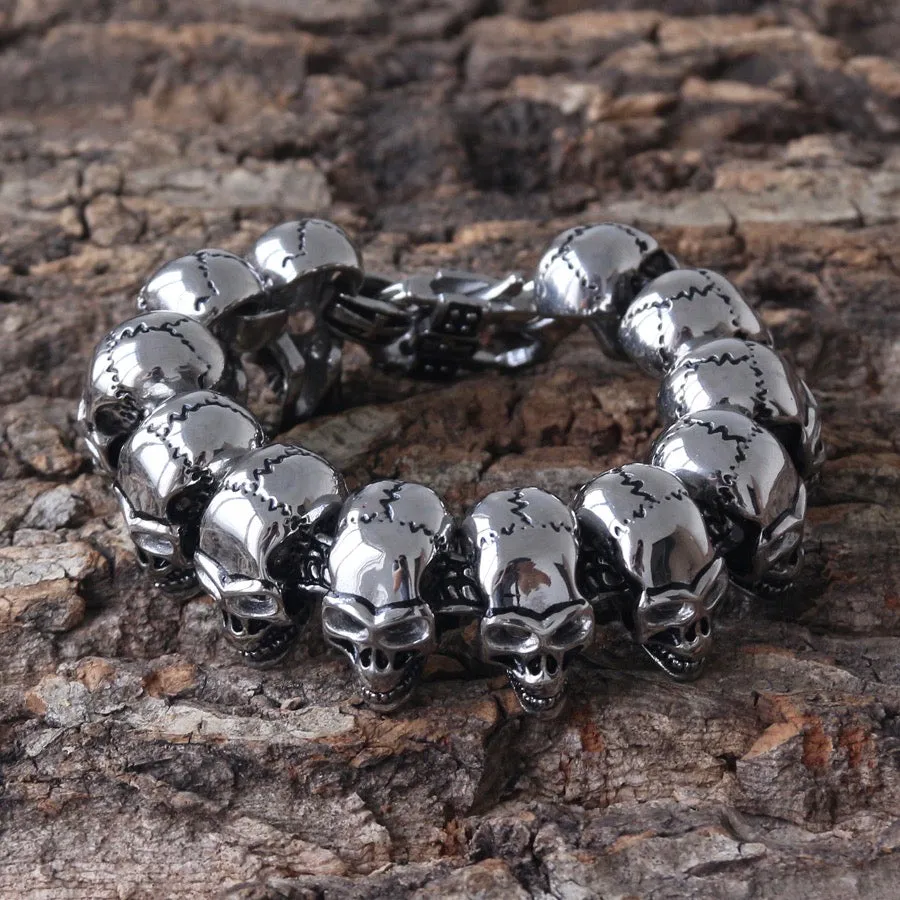 Black Hills - Skull Bracelet - Silver Skulls - B37