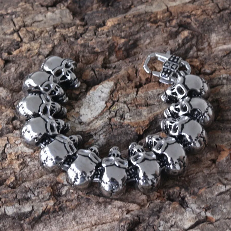 Black Hills - Skull Bracelet - Silver Skulls - B37