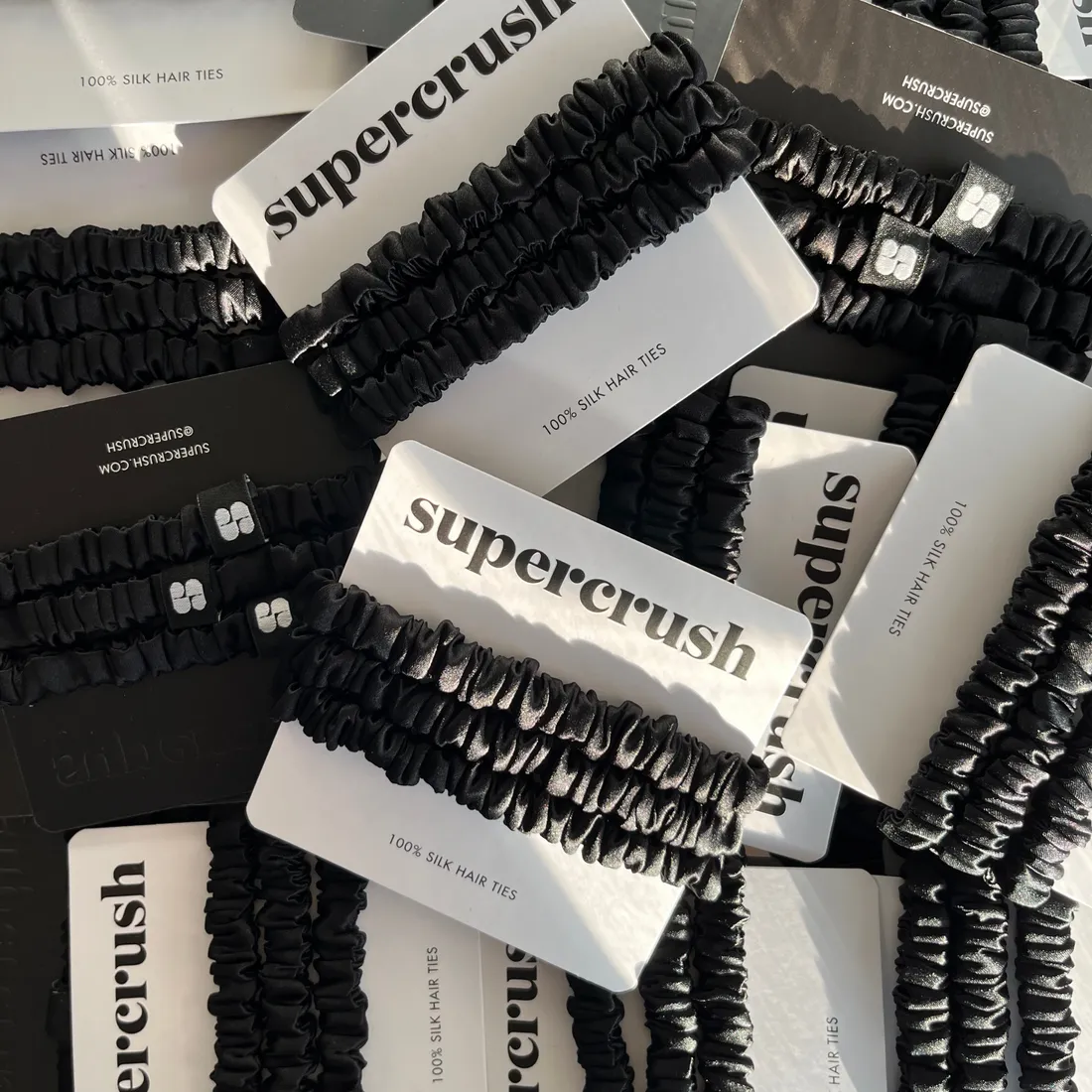 Black Silk Hair Ties