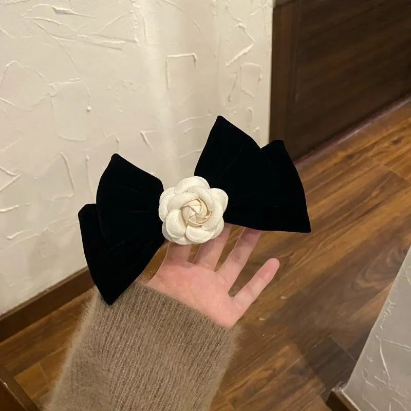 Black Velvet Bow Hair Clip