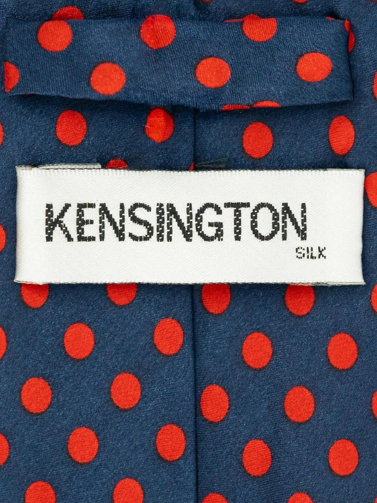 Blue & Red Spot Vintage Style Silk Tie