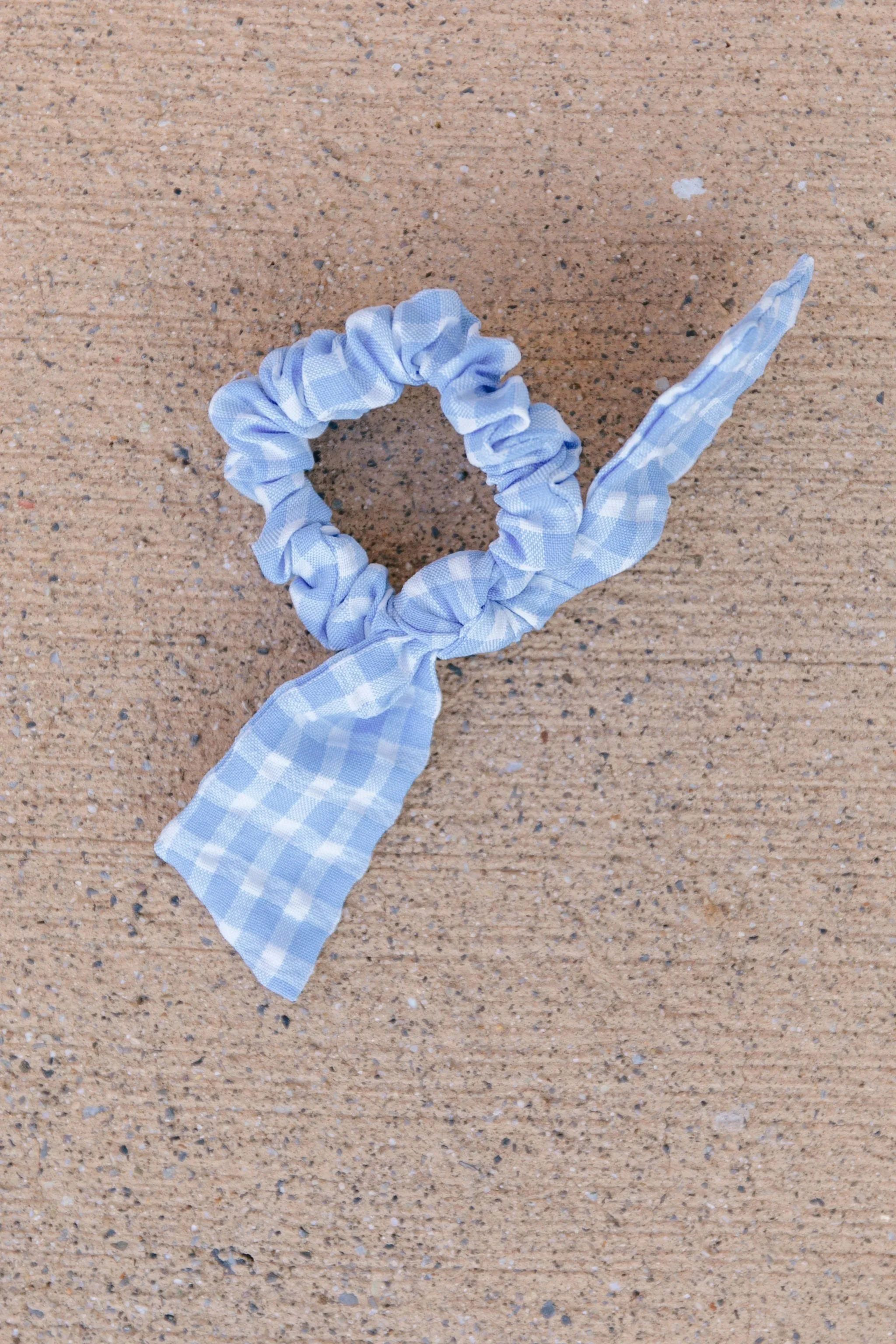 Blue Gingham Bow Scrunchie