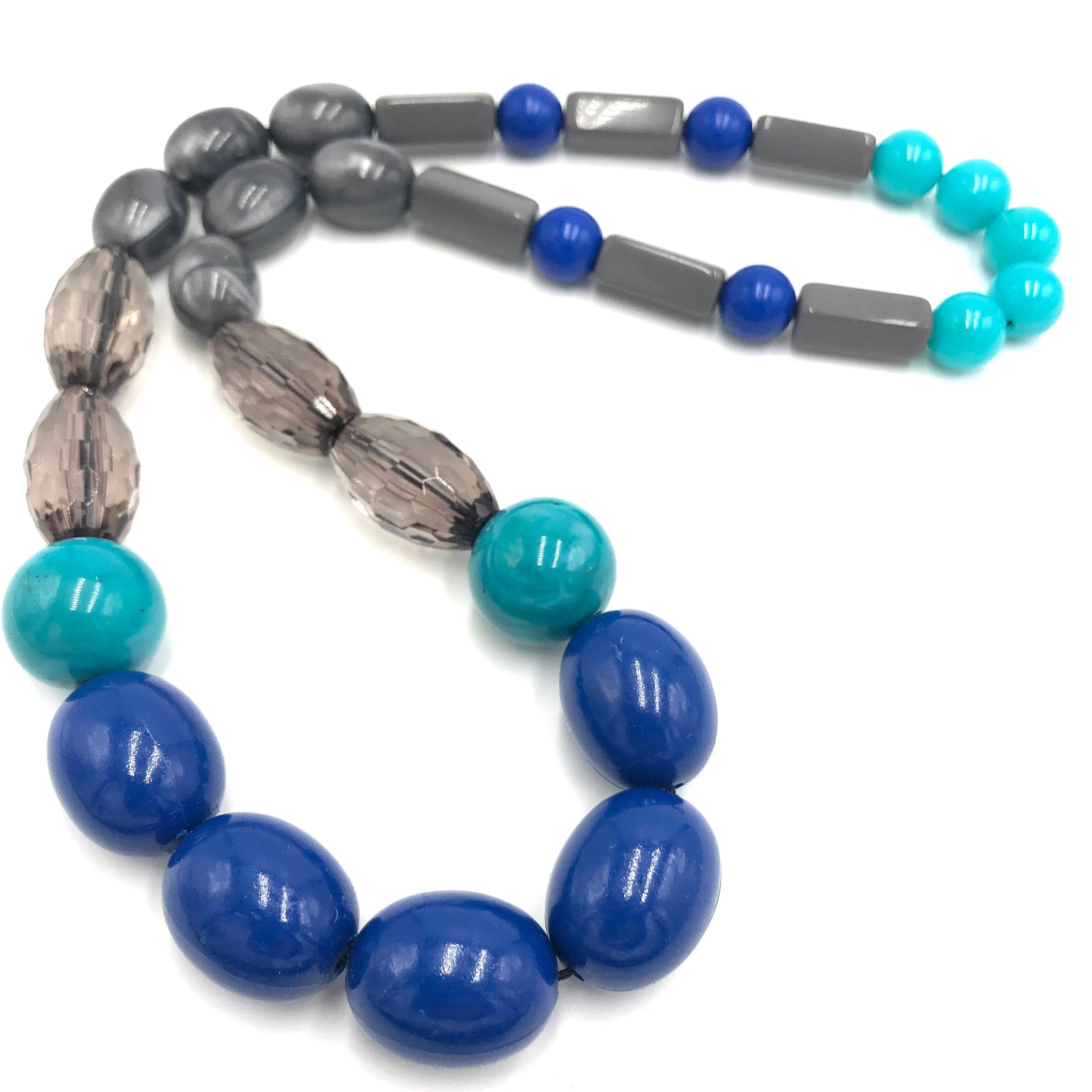 Blue Mist Stretch Bauble Necklace - Midi