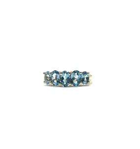 Blue Topaz Bridge Ring