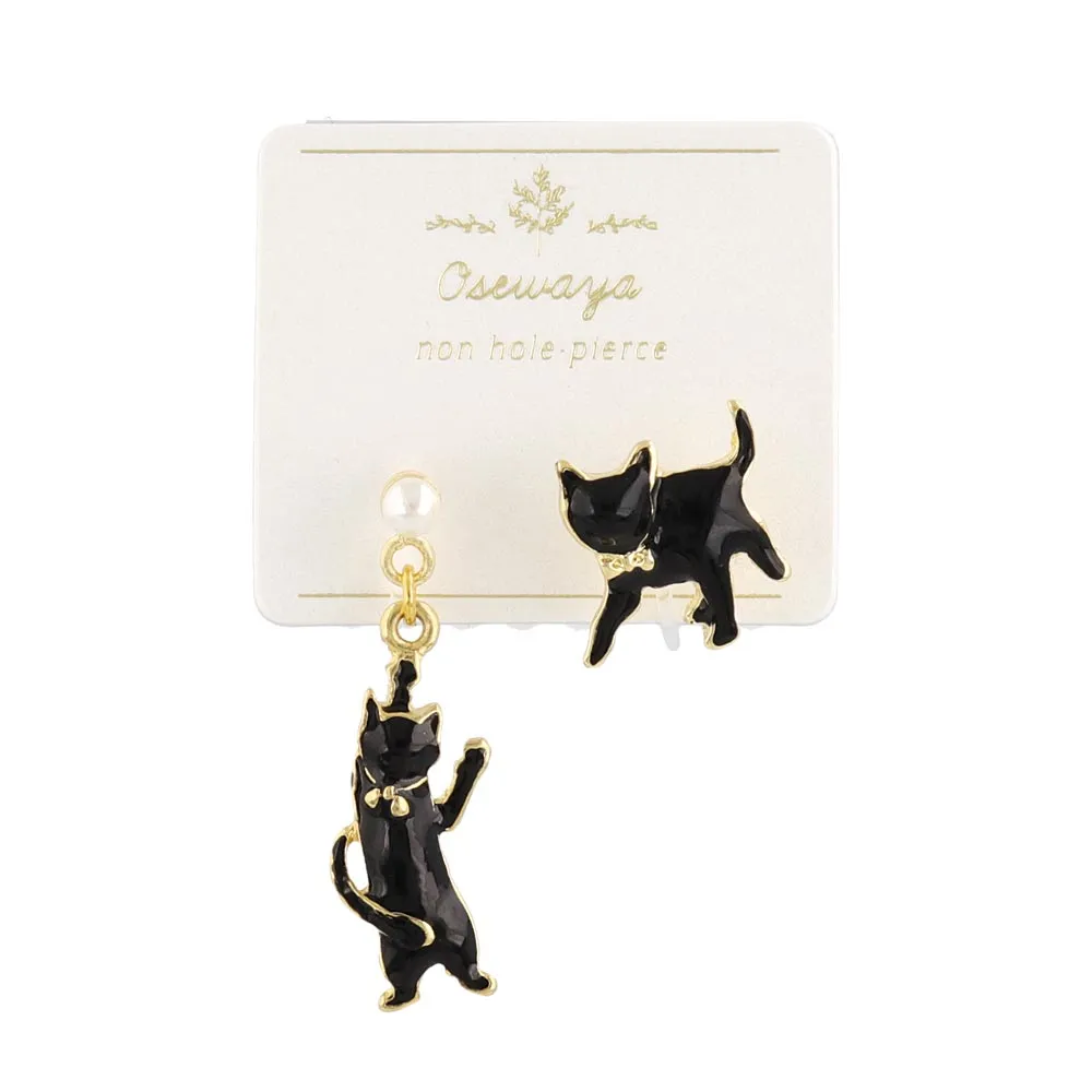 Bow Cat Invisible Clip On Earrings